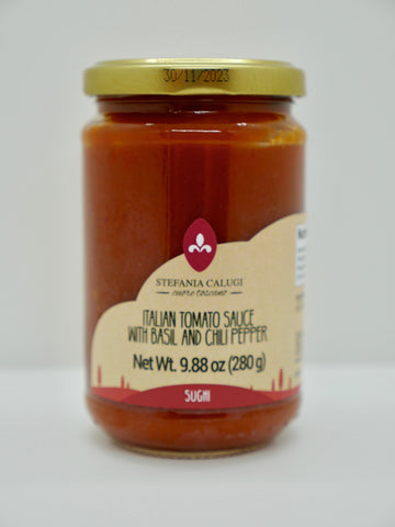 Stefania Calugi Tomato Sauce with Basil & Chili Pepper, 280g